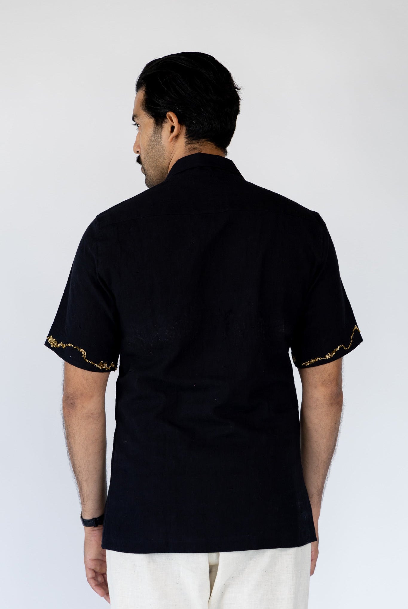 Black Sumire Double Breasted Shirt - CiceroniShirtsNirjara