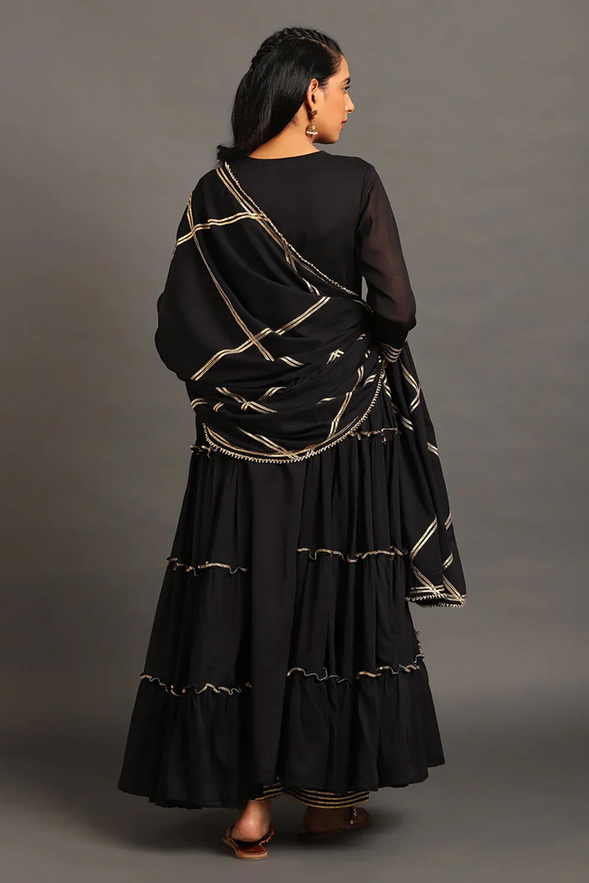 Black Zeenat Set - CiceroniKurta Set, Festive WearOmaana