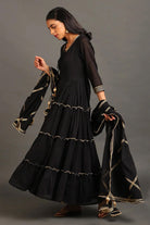 Black Zeenat Set - CiceroniKurta Set, Festive WearOmaana