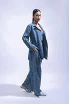 Block Printed Cotton Chambray Blazer Set - CiceroniCo - ord SetJayati Goenka