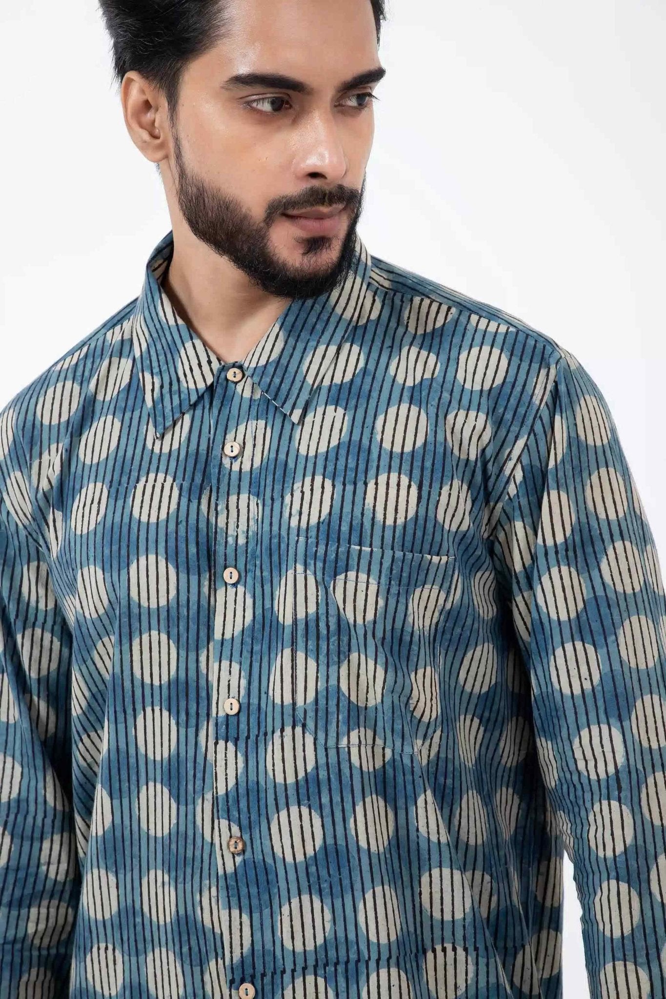 Block Printed Moonshine Everywhere Shirt - CiceroniMen ShirtsInkriti