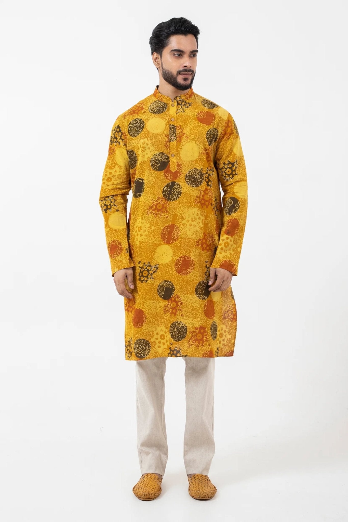 Block printed Sunshine Knee Length Kurta - CiceroniKurta, Festive WearInkriti