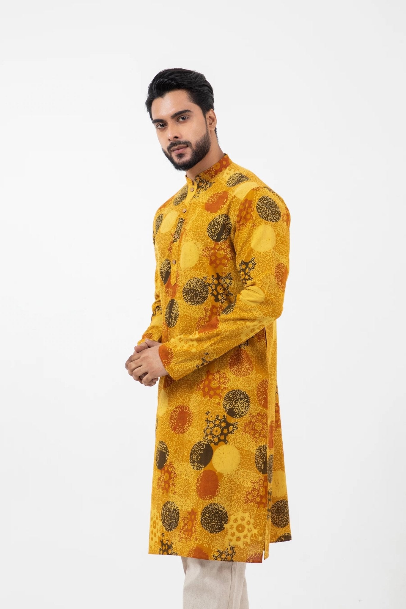 Block printed Sunshine Knee Length Kurta - CiceroniKurta, Festive WearInkriti