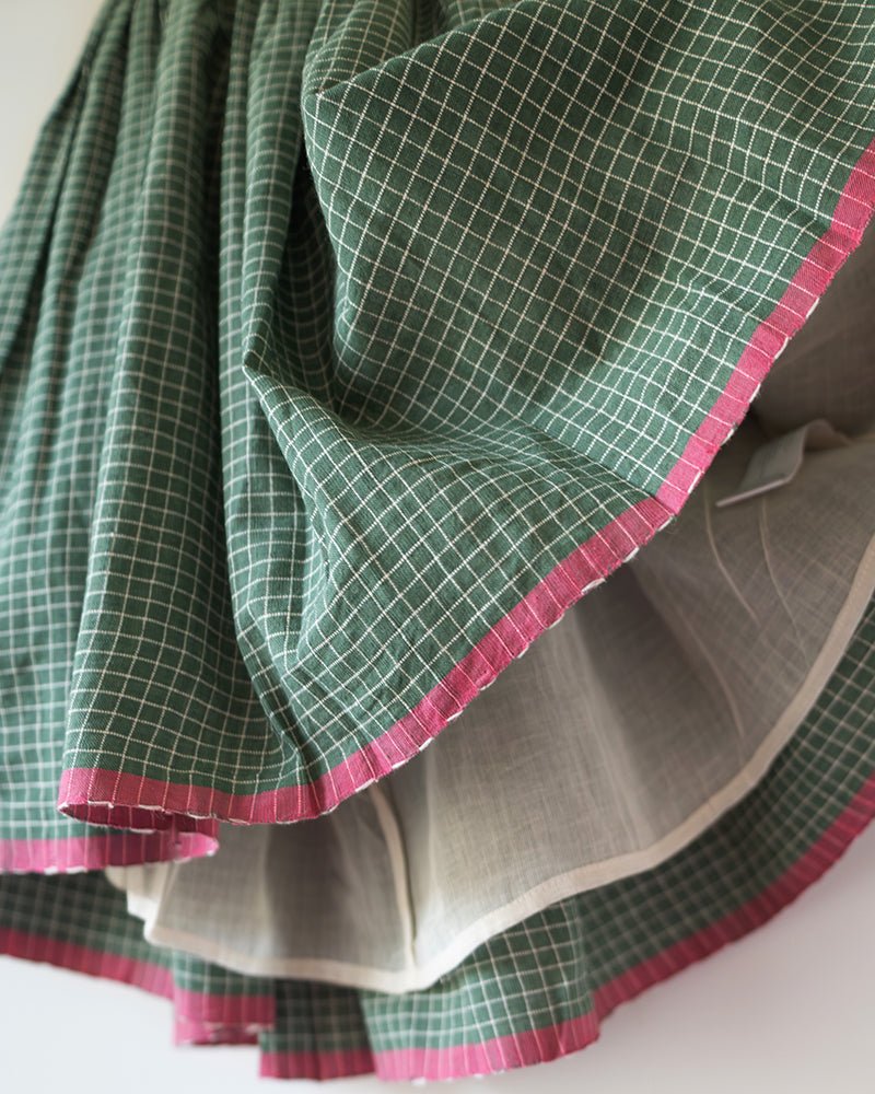 Bloom Handmade Green Checkered Halter Neck Girls Dress - CiceroniDressesLove The World Today