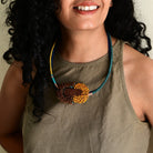 Bloom Sculpture Neckpiece - Orange - CiceroniNeckpieceBandish