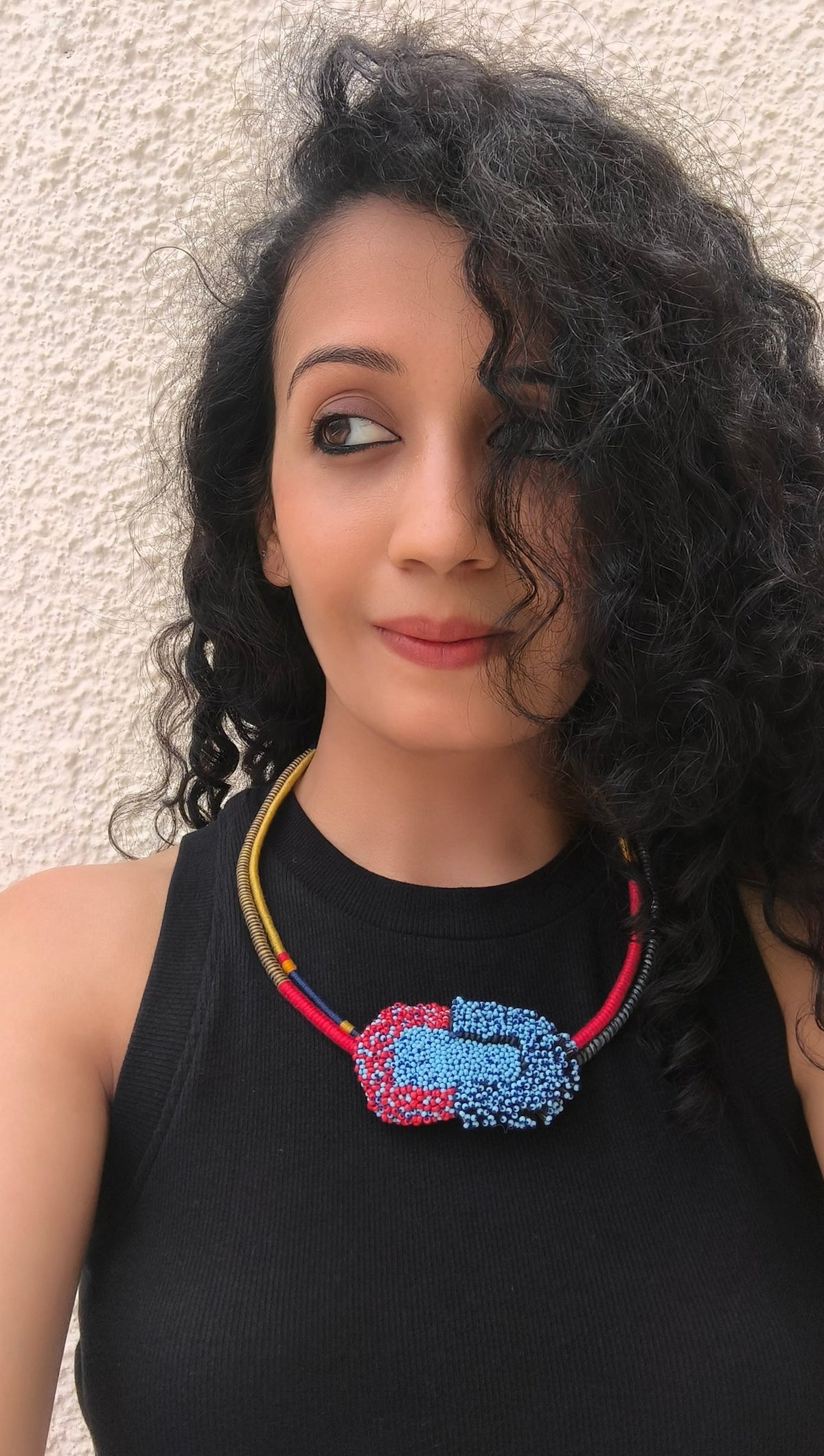 Bloom Sculpture Neckpiece - Red - CiceroniNeckpieceBandish
