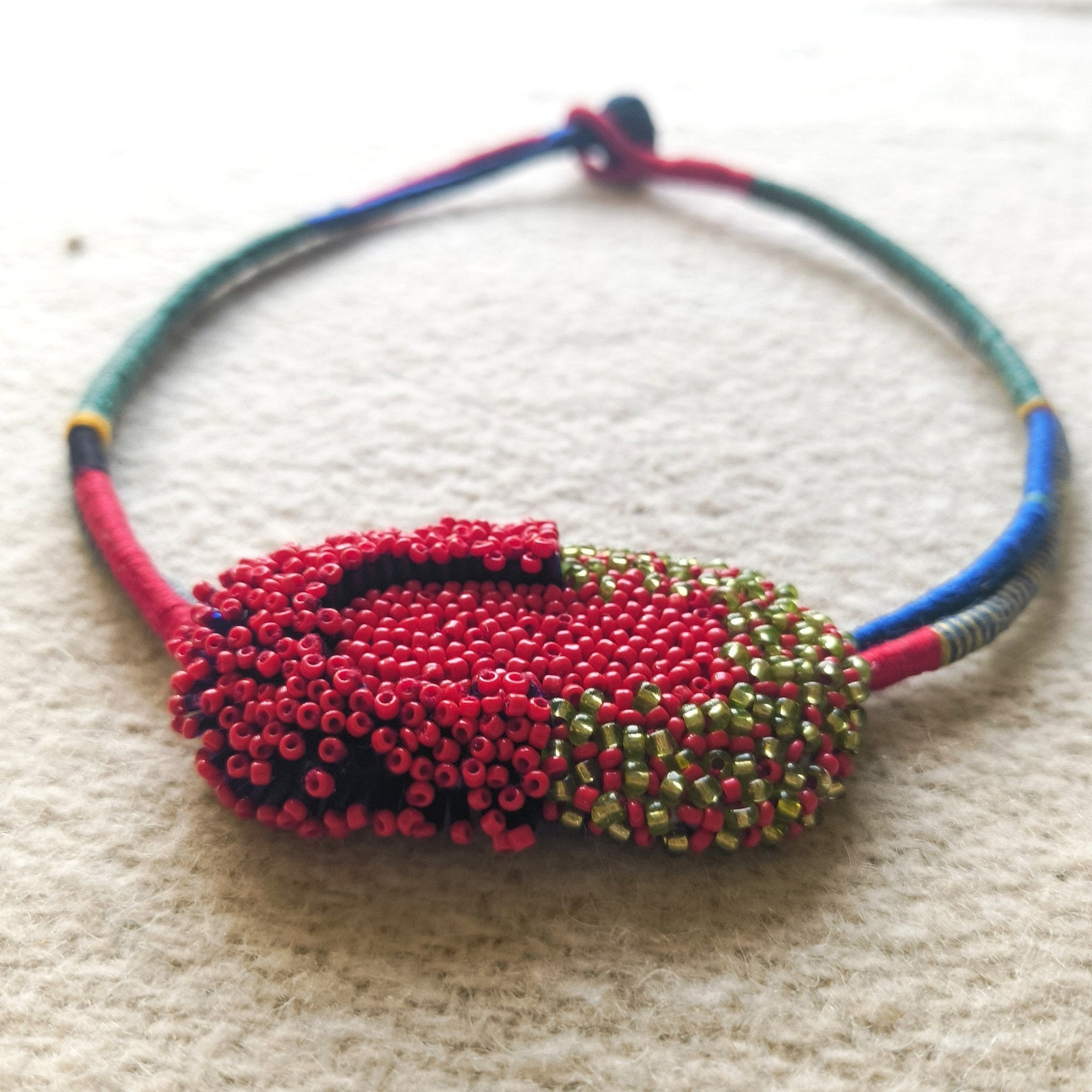 Bloom Sculpture Neckpiece - Red - CiceroniNeckpieceBandish