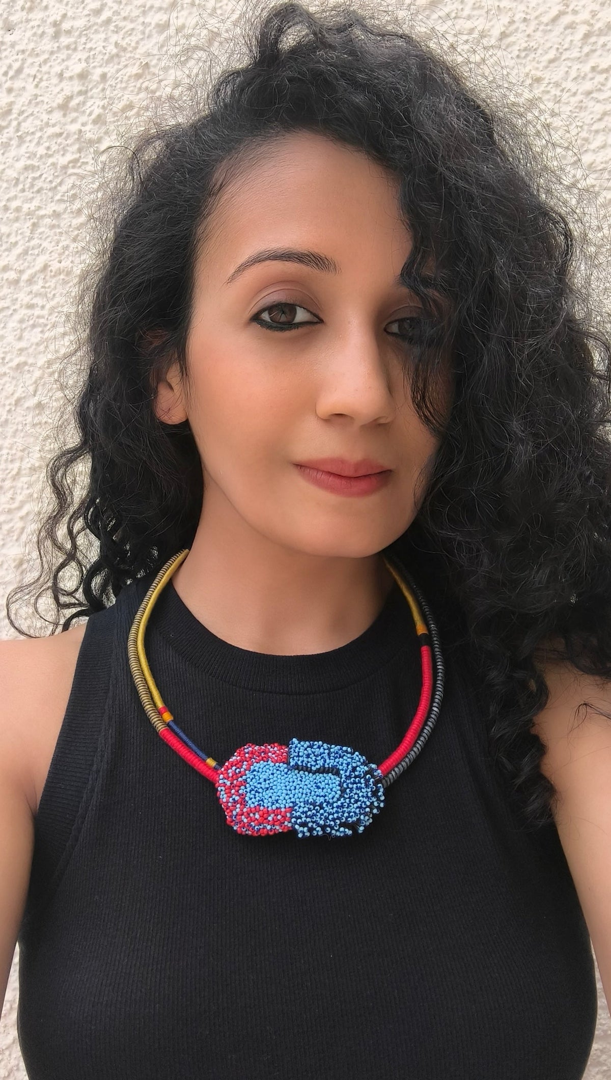 Bloom Sculpture Neckpiece - Red - CiceroniNeckpieceBandish