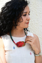 Bloom Sculpture Neckpiece - Red - CiceroniNeckpieceBandish