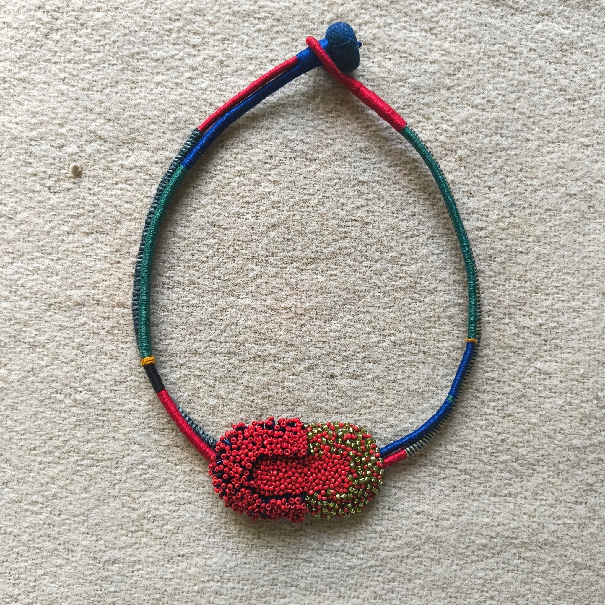 Bloom Sculpture Neckpiece - Red - CiceroniNeckpieceBandish