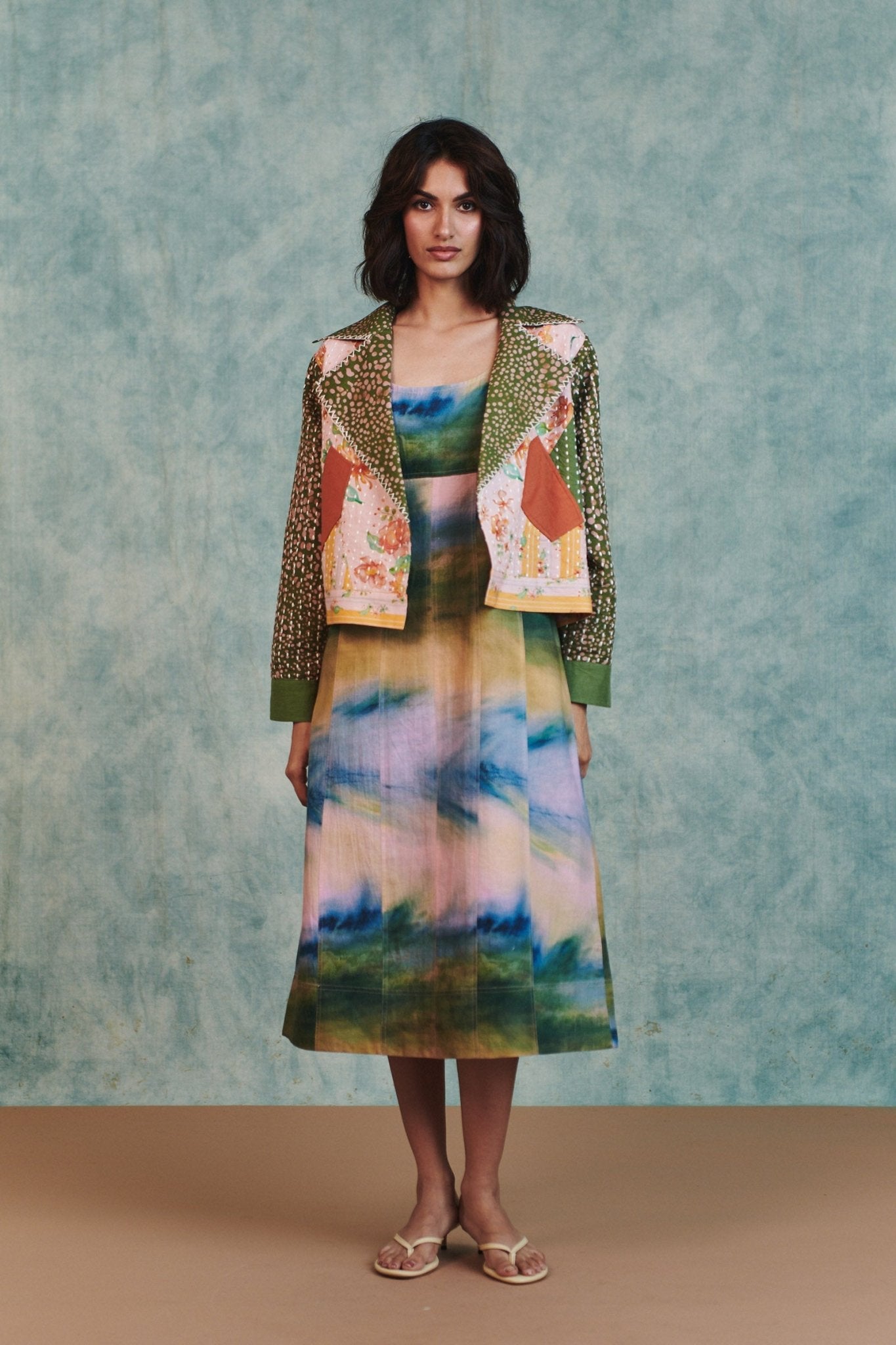 Blot Co - linen Kantha Bolero Jacket - CiceroniJacketsSaphed