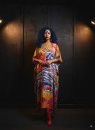 Blue - Blessed Durga Kaftan - CiceroniKaftanRed Lotus Stories