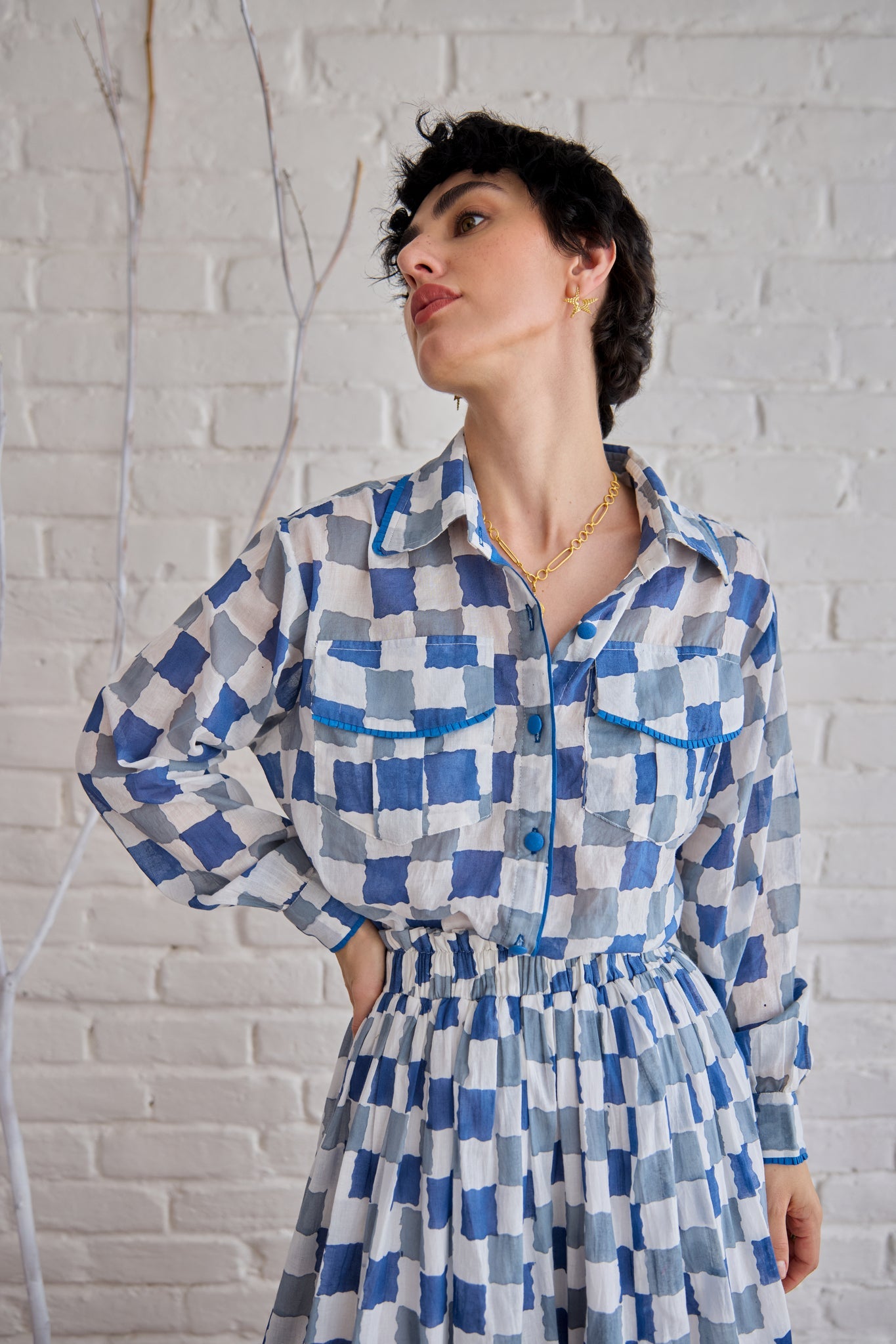 Blue Pixel Shirt - CiceroniWomen ShirtsTaro