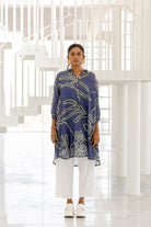 Blue Wildflower Bandhej Tunic Set - CiceroniKurta Set, Everyday WearSilai Studio