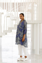 Blue Wildflower Bandhej Tunic Set - CiceroniKurta Set, Everyday WearSilai Studio