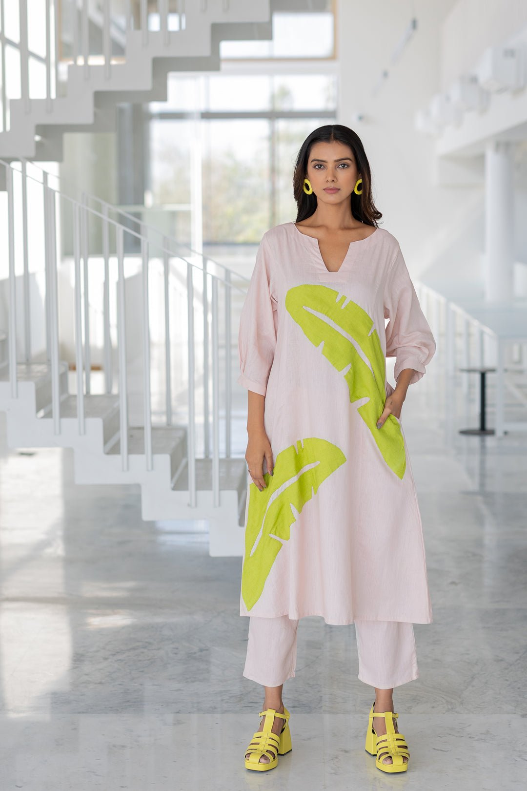 Blush Basil Appliqué Kurta Set - CiceroniKurta Set, Everyday WearSilai Studio