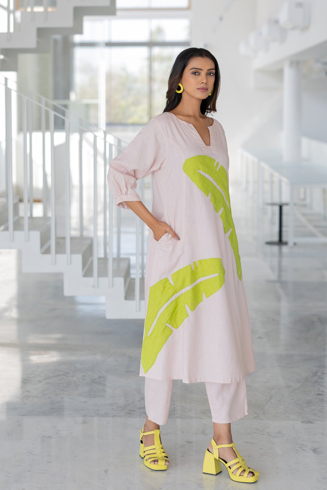 Blush Basil Appliqué Kurta Set - CiceroniKurta Set, Everyday WearSilai Studio