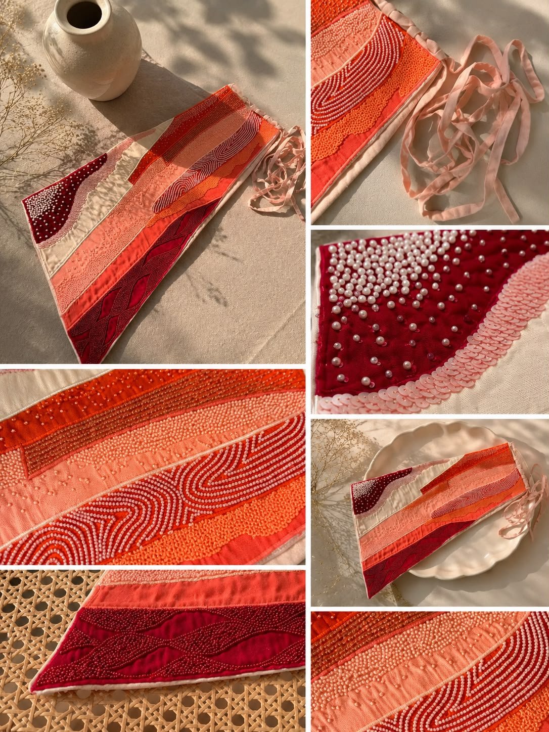 Blush Mosaic Belt - CiceroniBeltsArtbeats by Keerthana