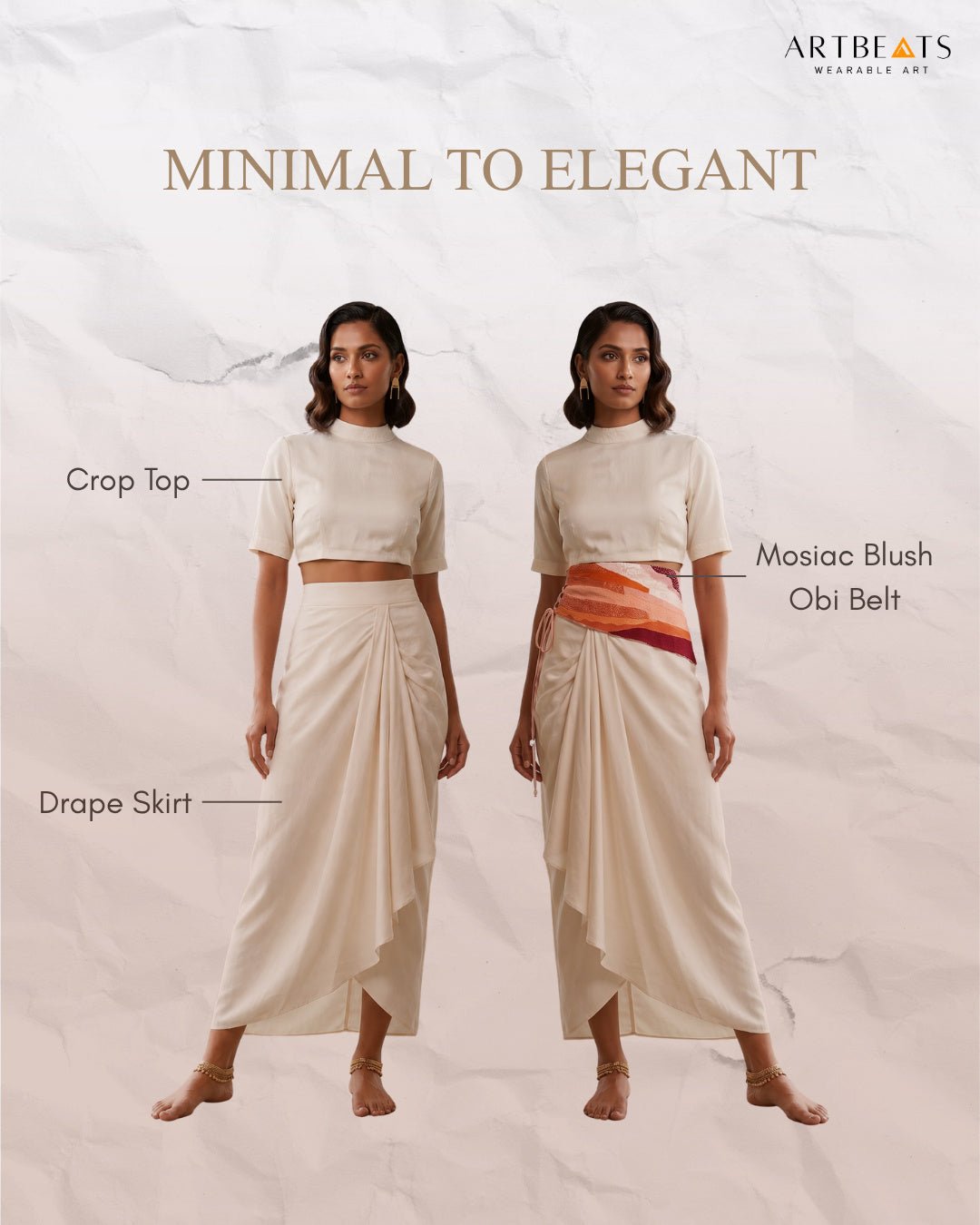 Blush Mosaic Belt - CiceroniBeltsArtbeats by Keerthana
