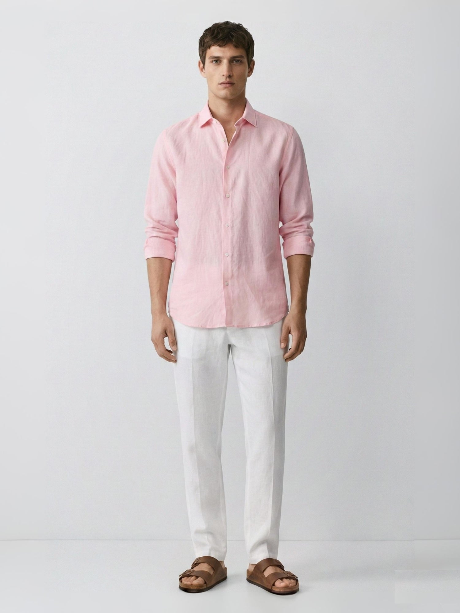 Blush Pink 100% Pure Linen Shirt - CiceroniMen Shirtsbhrāta