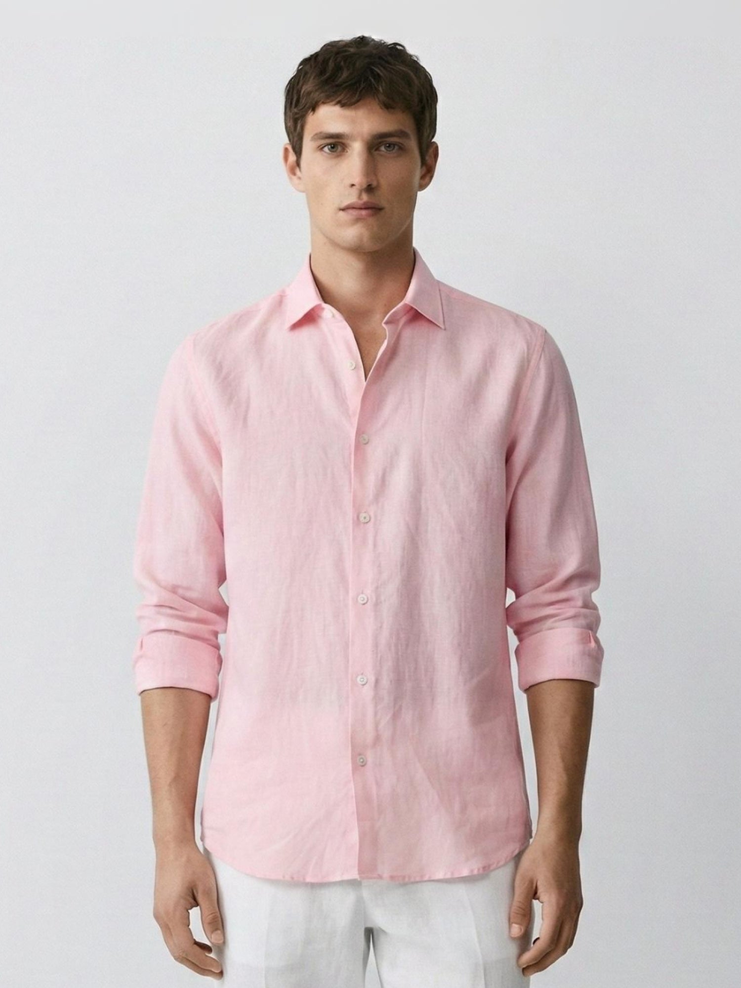Blush Pink 100% Pure Linen Shirt - CiceroniMen Shirtsbhrāta