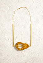 Brass Wave Pendant Necklace - CiceroniNeckpieceBoundless by Shilpi