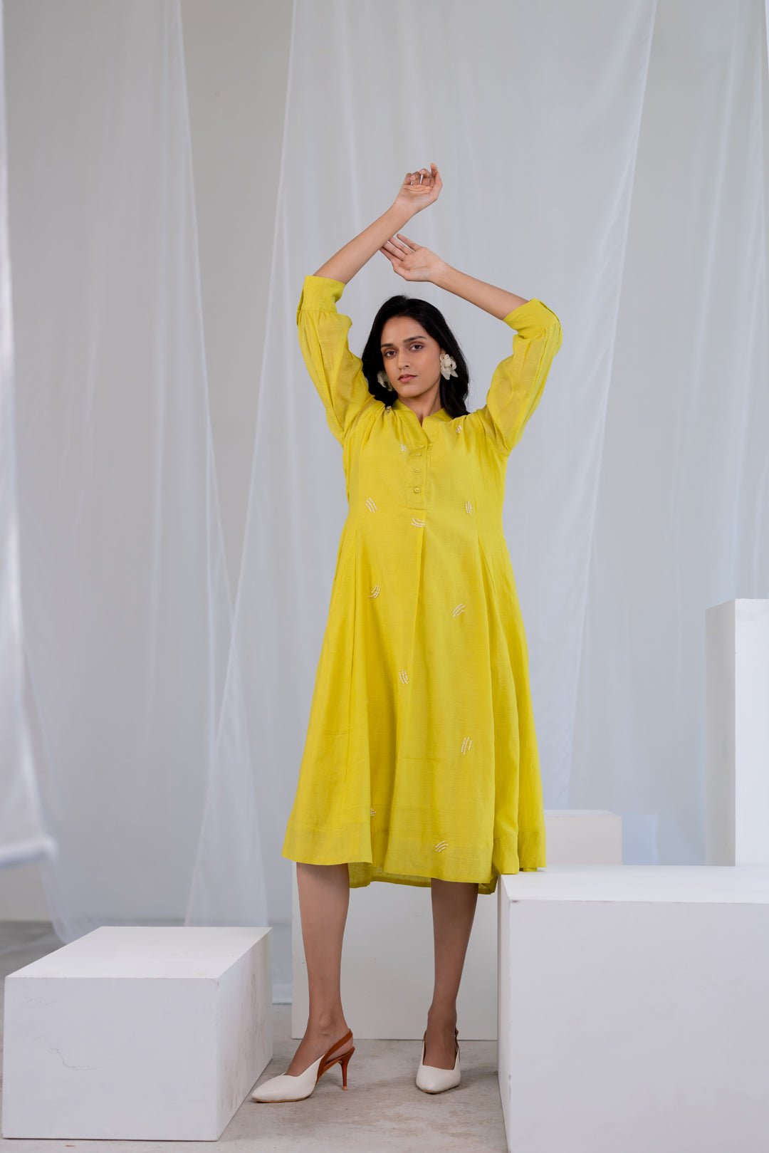 Breezy Lime Dewdrop Dress - CiceroniDressesSilai Studio