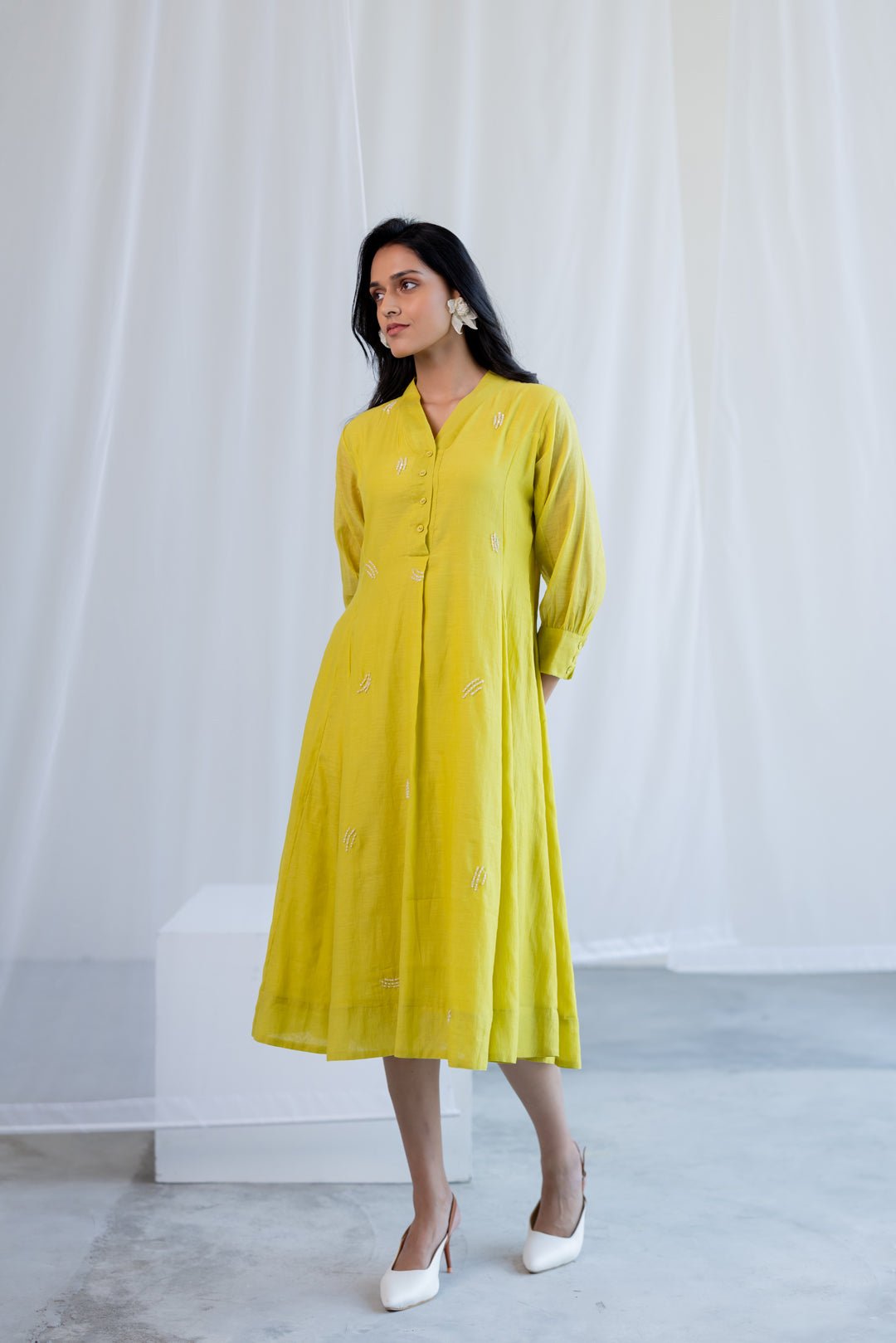 Breezy Lime Dewdrop Dress - CiceroniDressesSilai Studio