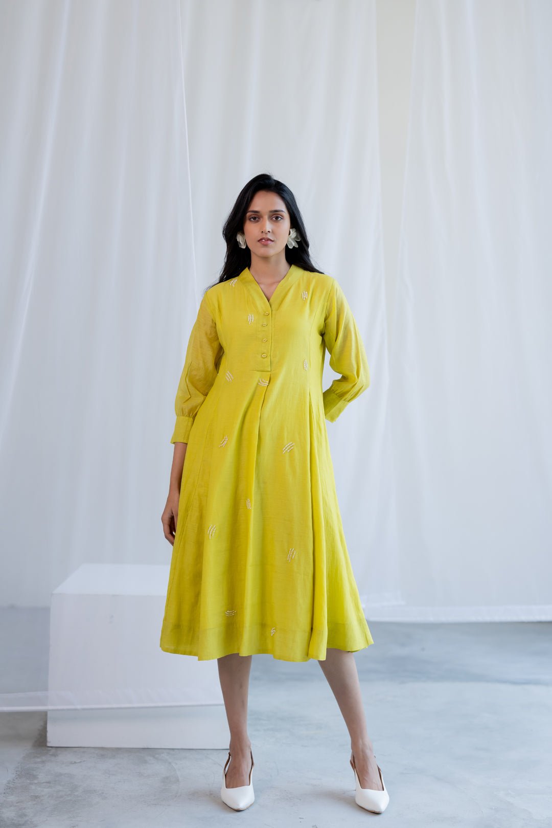 Breezy Lime Dewdrop Dress - CiceroniDressesSilai Studio