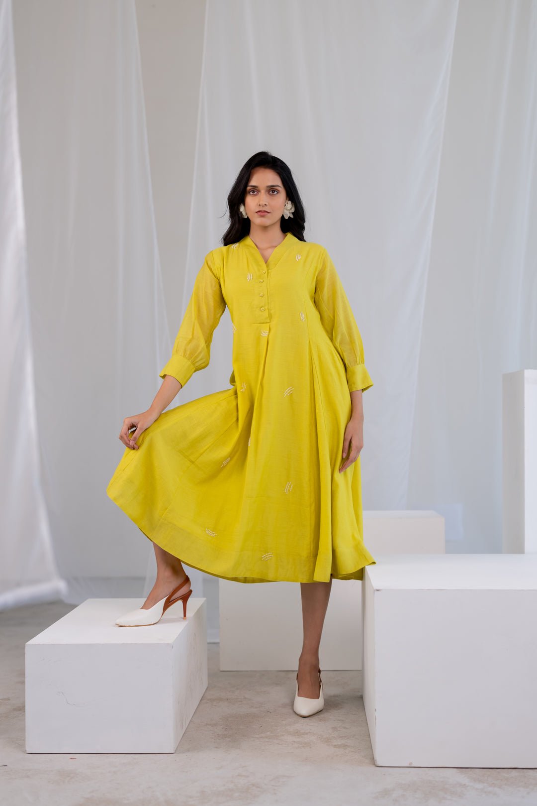 Breezy Lime Dewdrop Dress - CiceroniDressesSilai Studio