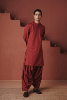 Brick Co - Linen Men's Dhoti Kurta Set - CiceroniKurta Set, Festive WearSaphed