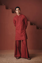Brick Co - Linen Men's Pleated Yoke Kurta Set - CiceroniKurta SetSaphed