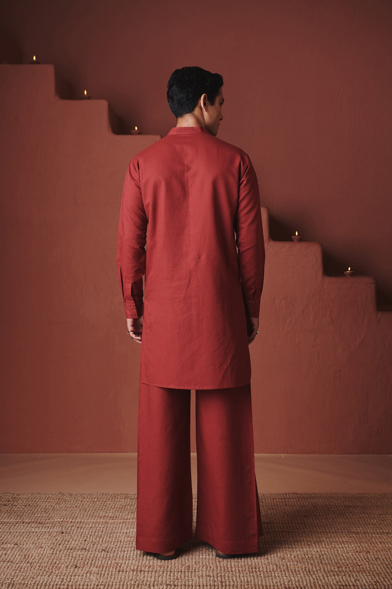 Brick Co - Linen Men's Pleated Yoke Kurta Set - CiceroniKurta SetSaphed