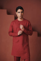Brick Co - Linen Men's Saif Kurta Set - CiceroniKurta Set, Festive WearSaphed