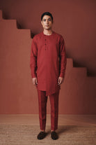 Brick Co - Linen Men's Side Open Kurta Set - CiceroniKurtaSaphed