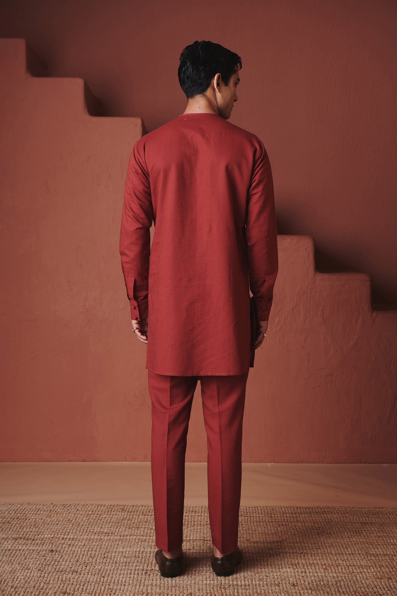 Brick Co - Linen Men's Side Open Kurta Set - CiceroniKurtaSaphed