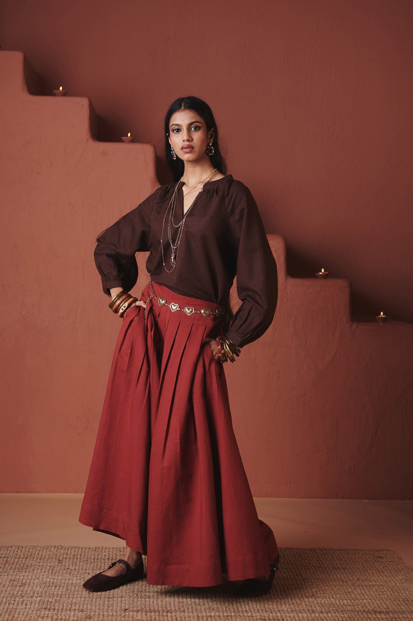 Brick Co - Linen Multi - Pleated Pants - CiceroniWomen PantsSaphed