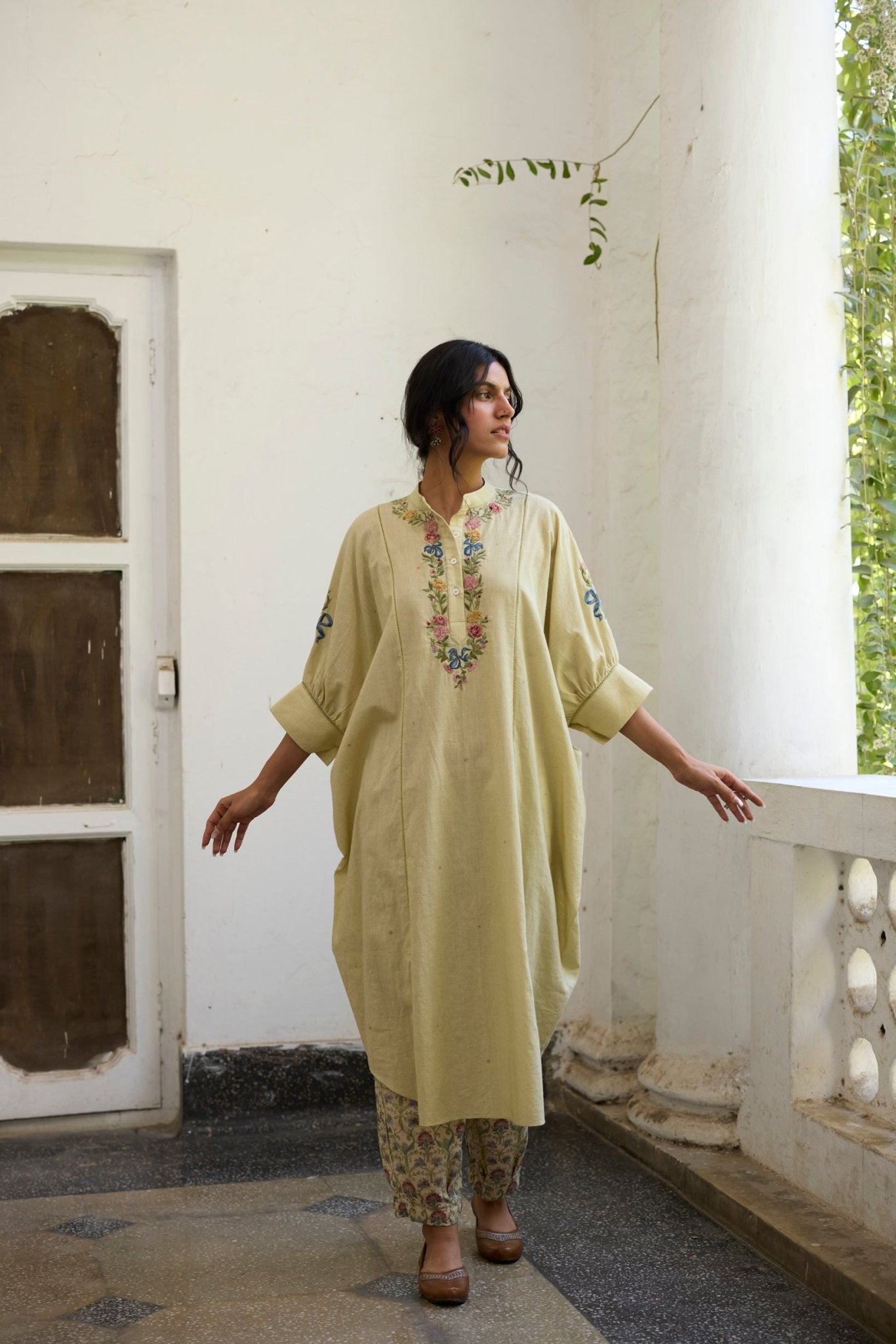 Brisa Kaftan Set - Green - CiceroniKurta Set, Everyday WearKhyati Rughani