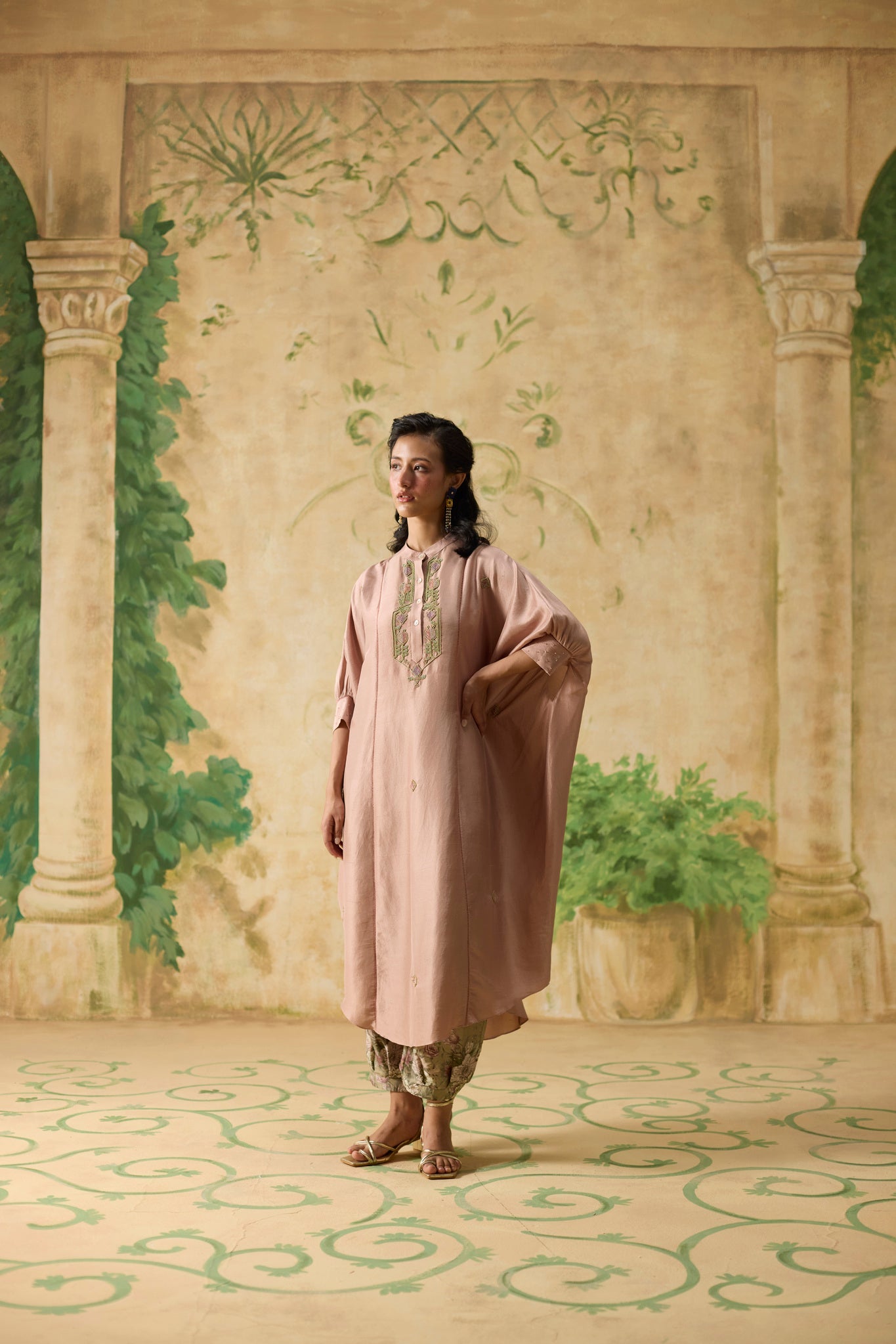 Brisa Kaftan Set - Pink and Brown - CiceroniKaftan SetKhyati Rughani