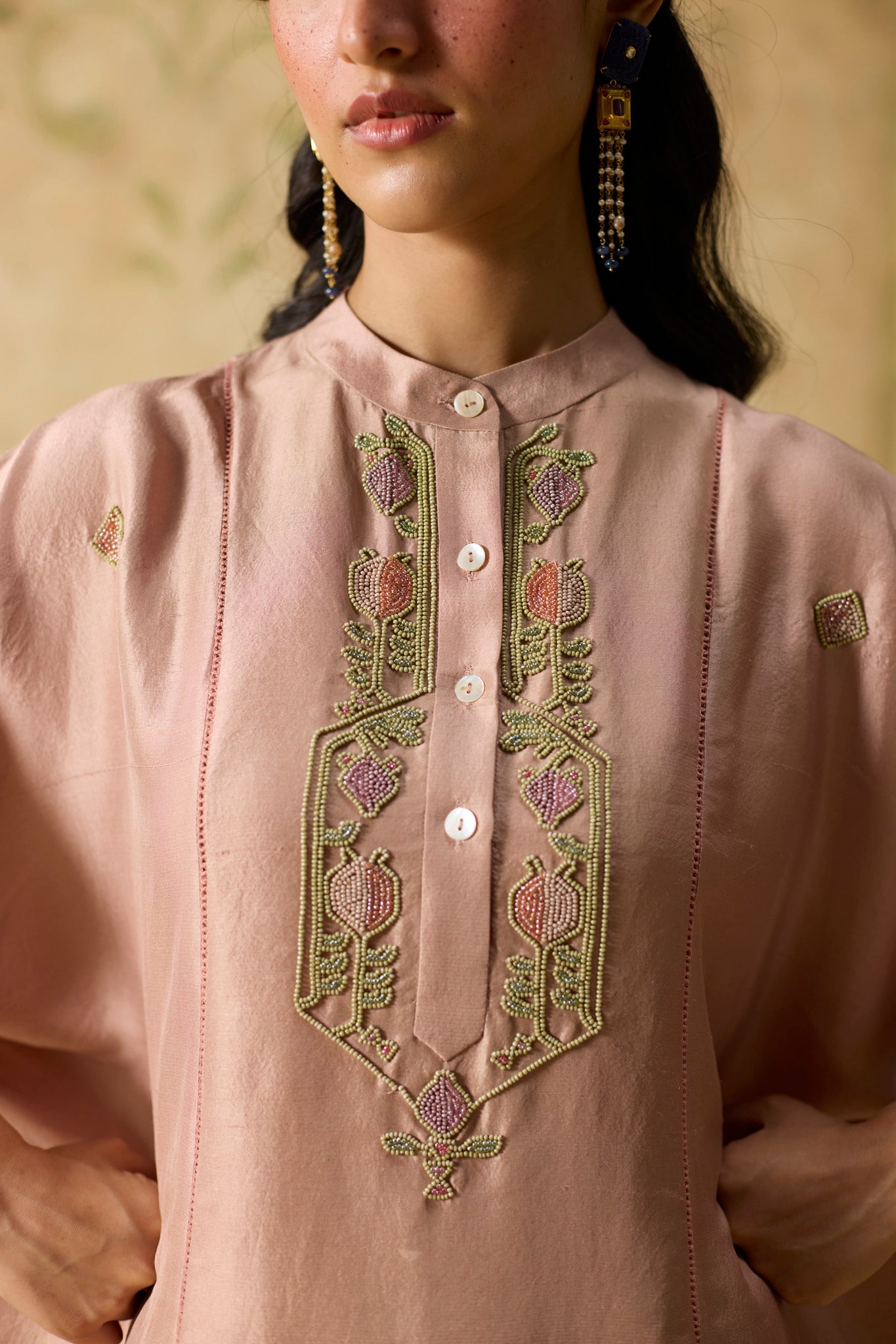 Brisa Kaftan Set - Pink and Brown - CiceroniKaftan SetKhyati Rughani