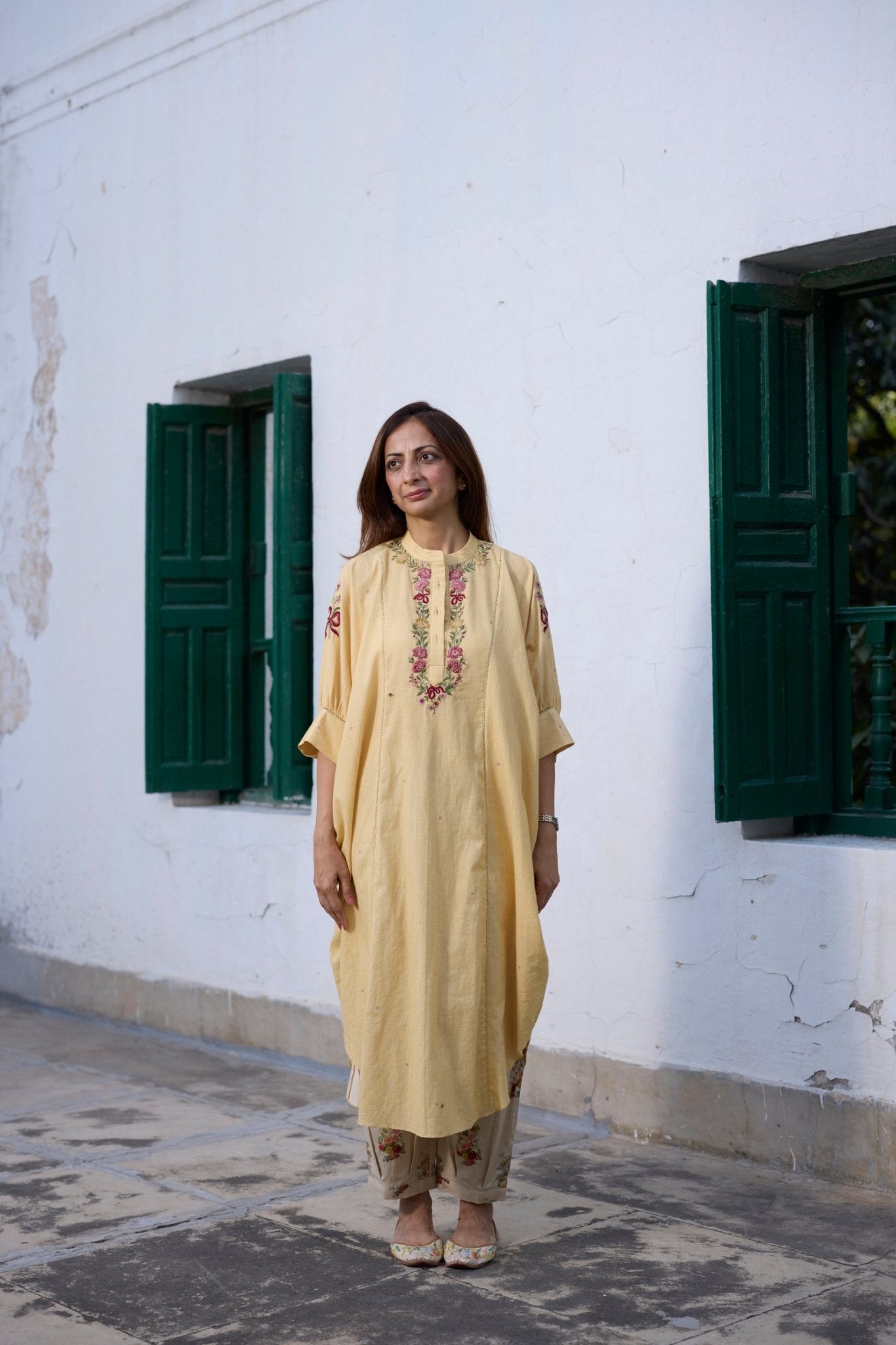 Brisa Kaftan Set - Yellow - CiceroniKurta Set, Everyday WearKhyati Rughani