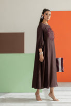 Brown Dress - CiceroniDressesTussah