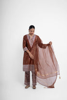 Brown Organza Odhani - CiceroniDupattaShriya Singhi