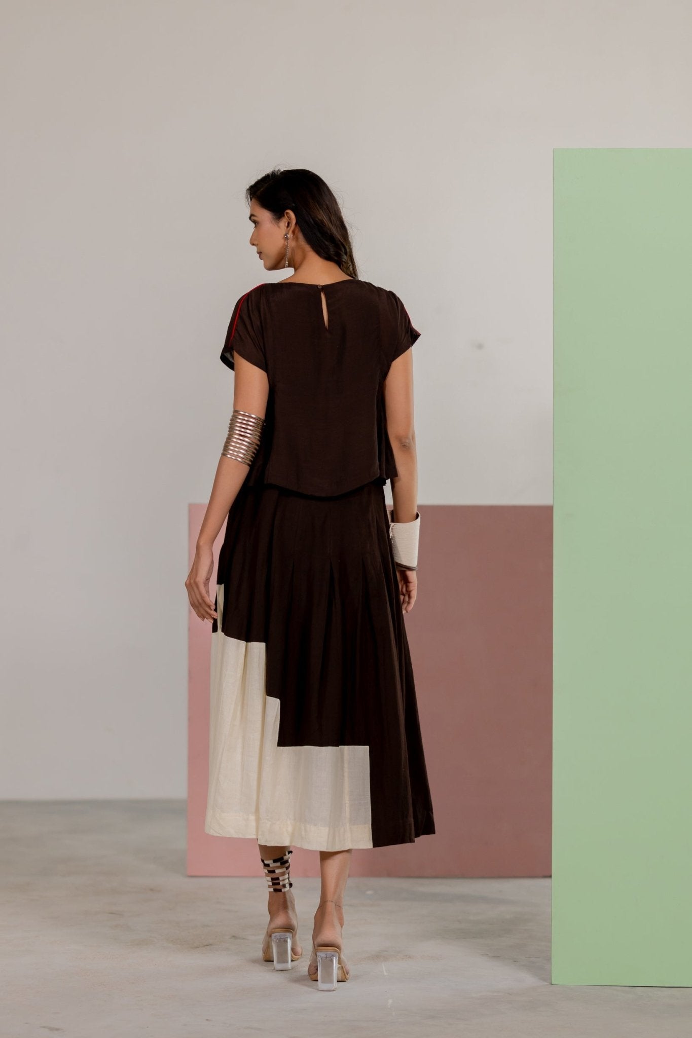 Brown Skirt Set - CiceroniSkirt SetTussah