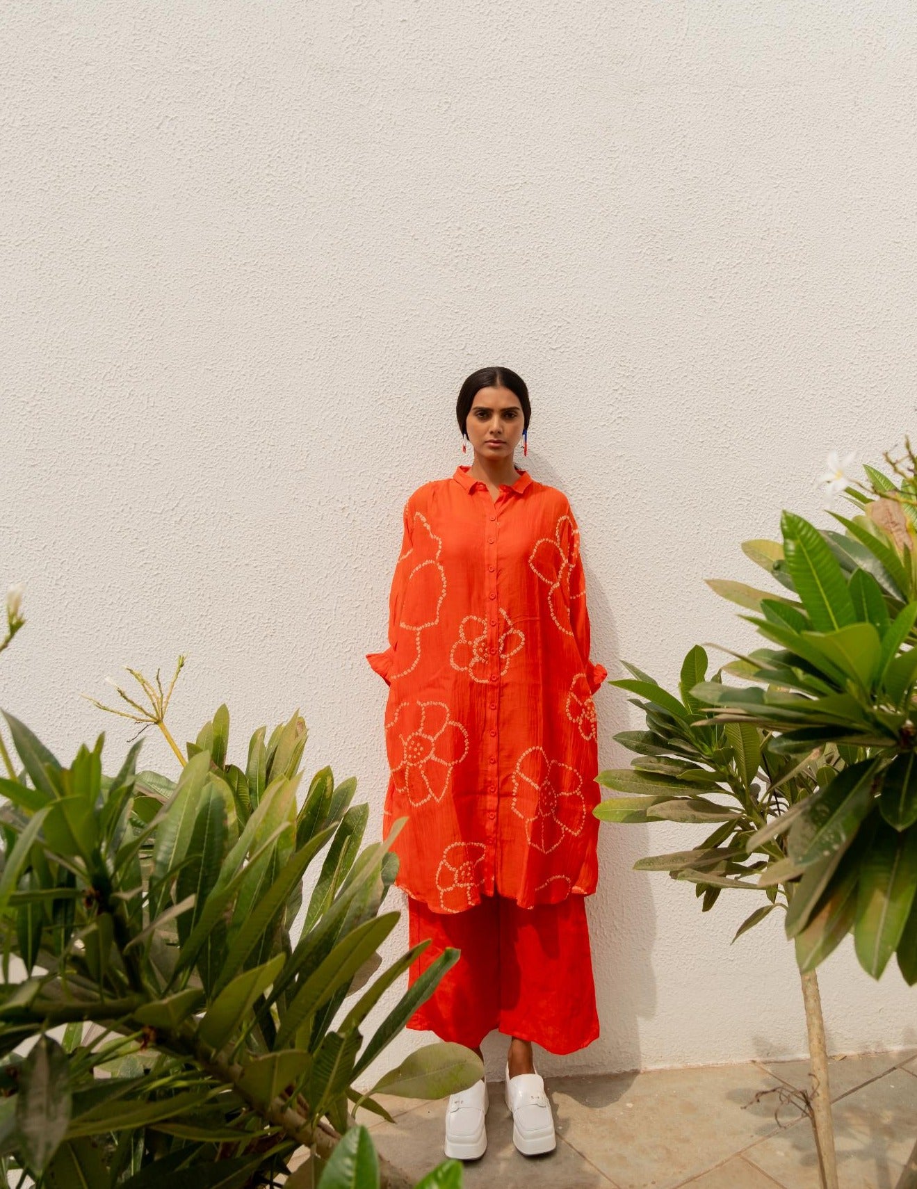 Burnt Orange Bandhani Tunic with Pants - CiceroniKurta SetSilai Studio