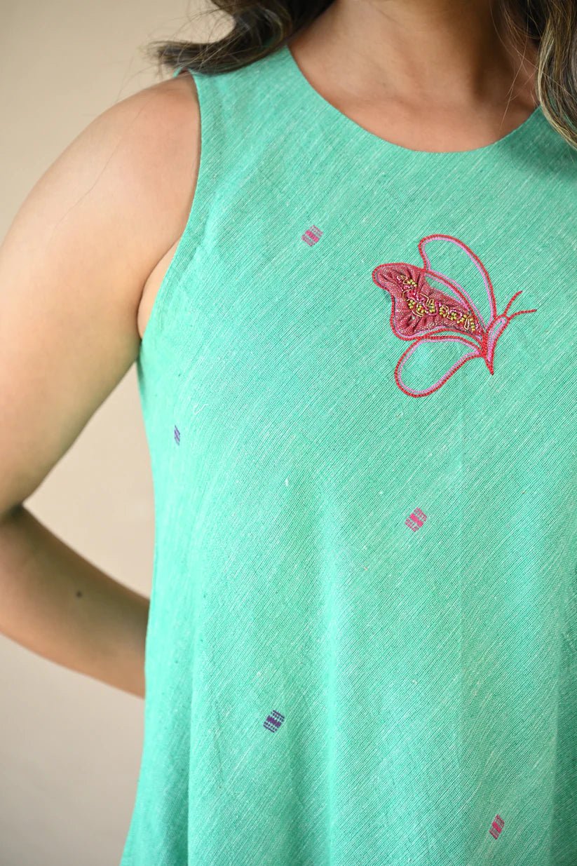 Butterfly Dress - Mint Green - CiceroniDressesRang by Rajvi