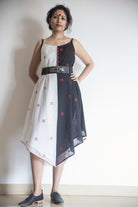 B/W Jamdani dress - CiceroniDressesPrathaa