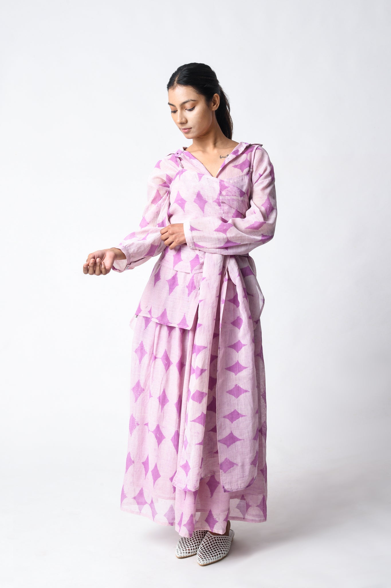 Cami Wrap Plum Co - ord Set - CiceroniSkirt SetJayati Goenka