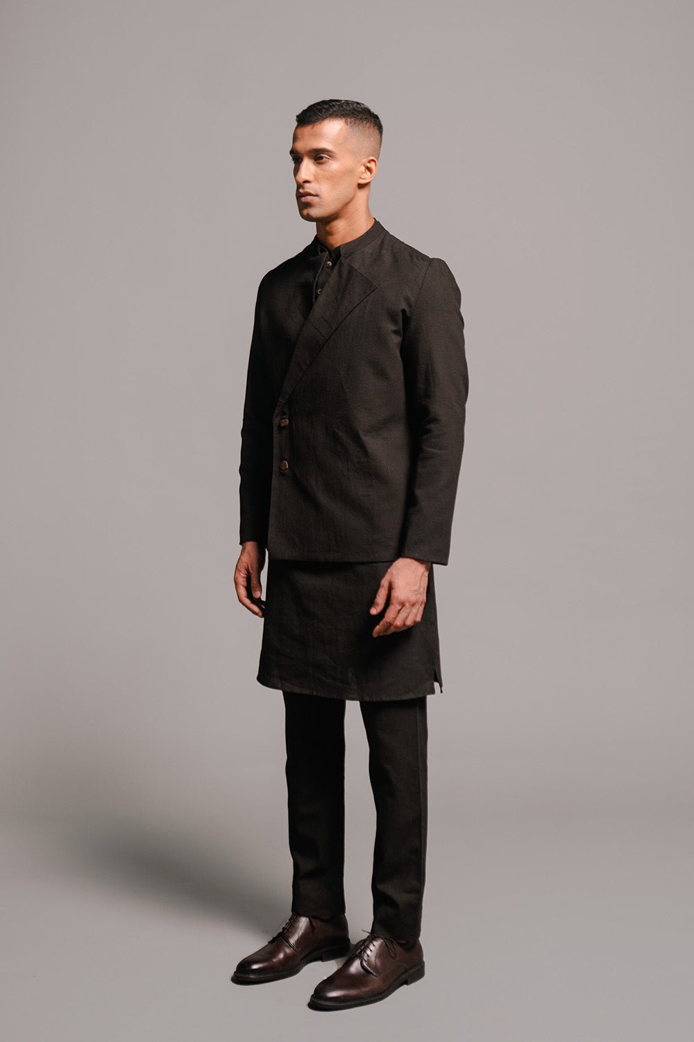 Carbon Co - Linen Men's Bandhgala Jacket - CiceroniJacketsSaphed