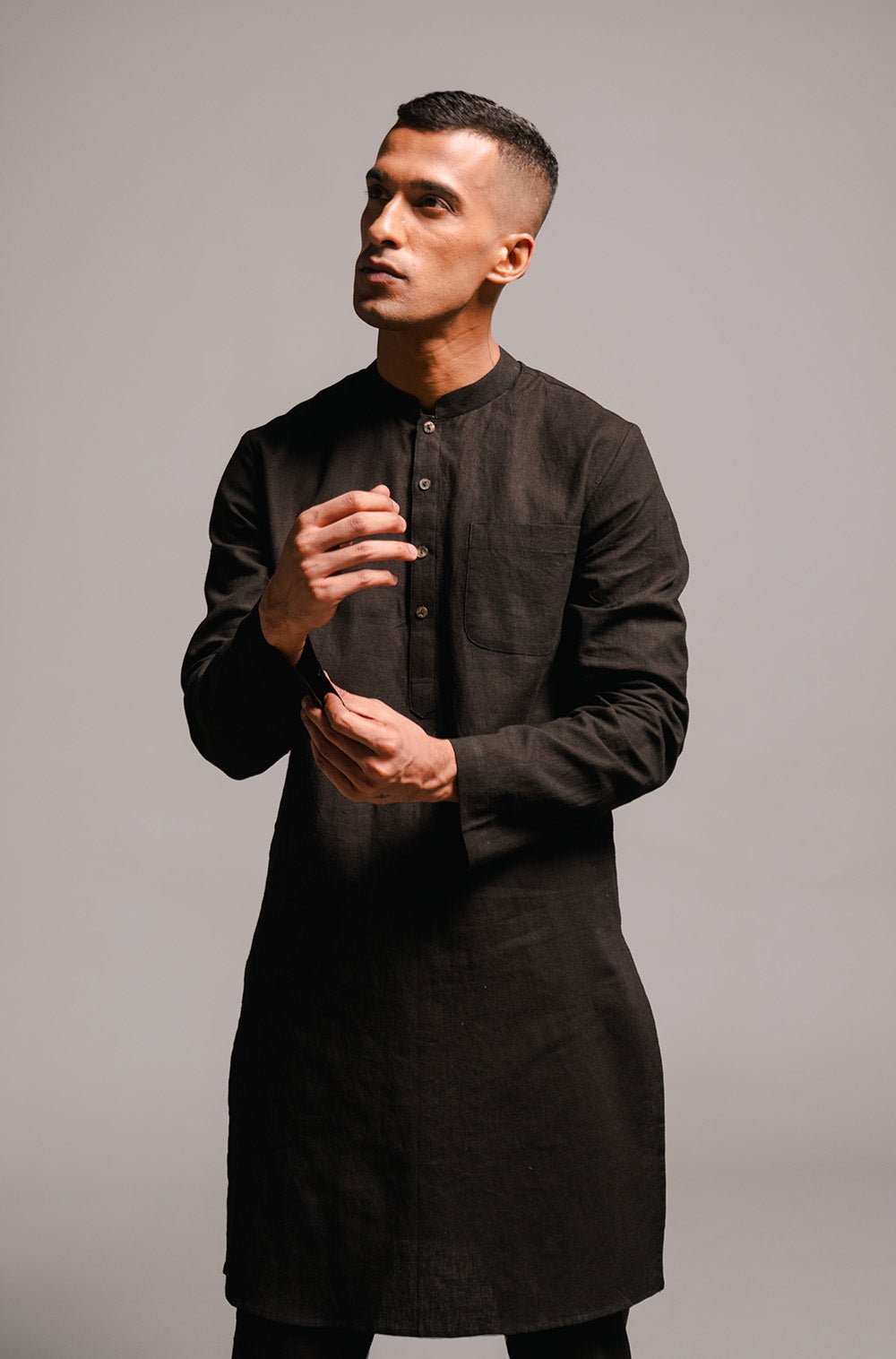 Carbon Co - Linen Men's Kurta Set - CiceroniKurta Set, Festive WearSaphed